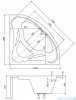 Besco Mia 140x140cm wanna narożna + obudowa + syfon #WAM-140-NS/OAM-140-NS/19975
